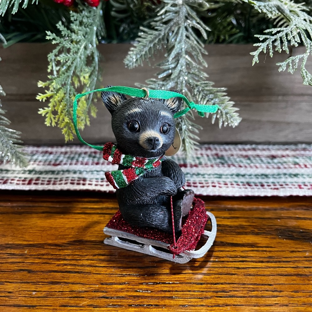 Danbury Mint The Baby Animal Collection Black Bear‎ Christmas Ornament